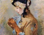 贝尔特摩里索特 - Woman Wearing Gloves, The Parisienne